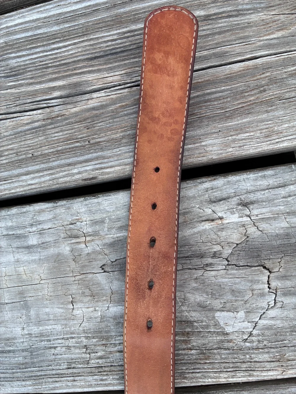 Tecovas Brown Ostrich-Textured Leather Belt with Silver Buckle